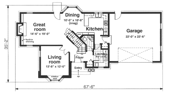 Architectural House Design - Prairie Floor Plan - Main Floor Plan #965-10