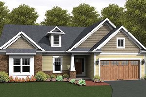 Ranch Exterior - Front Elevation Plan #1010-102