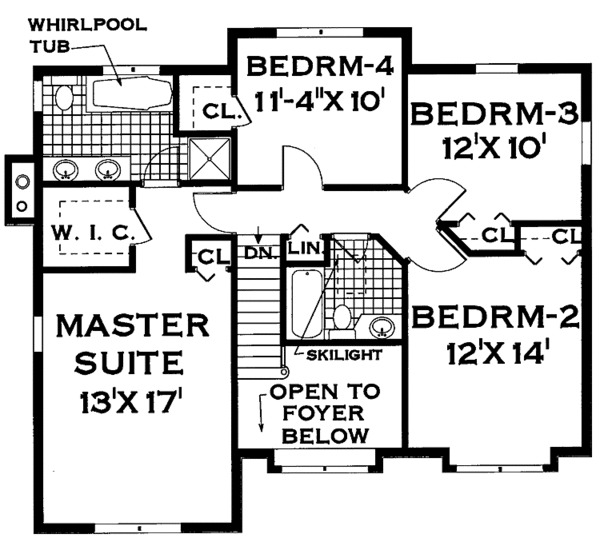 Traditional Floor Plan - Upper Floor Plan #3-246