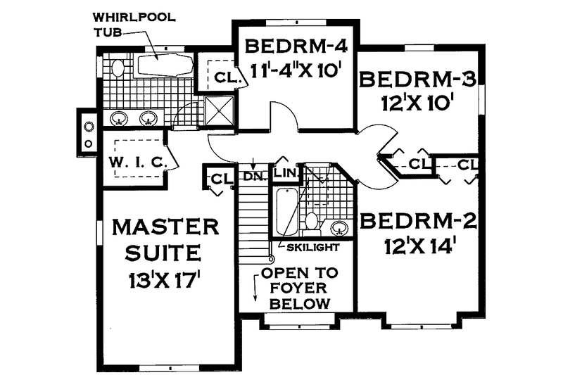 Dream House Plan - Floor Plan - Upper Floor for Traditional House Plan #3-246 - 4 bed, 2.5 bath