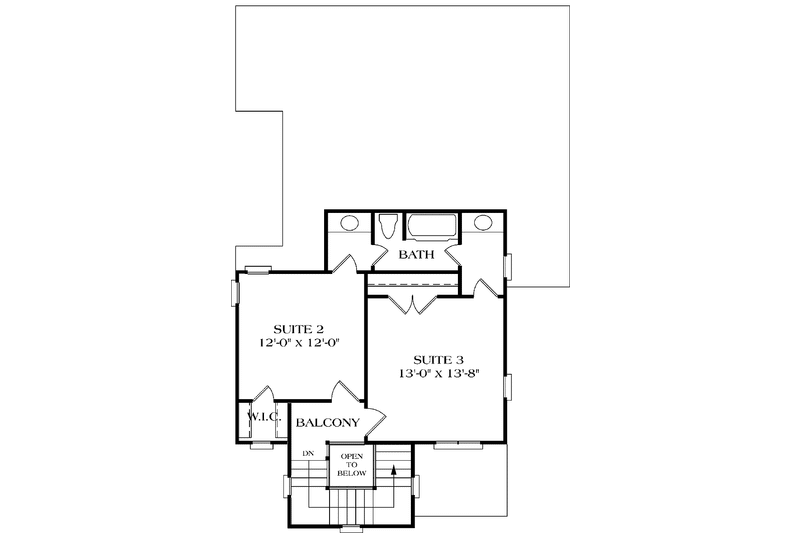 Dream House Plan - Floor Plan - Upper Floor for Craftsman House Plan #453-320 - 3 bed, 2.5 bath
