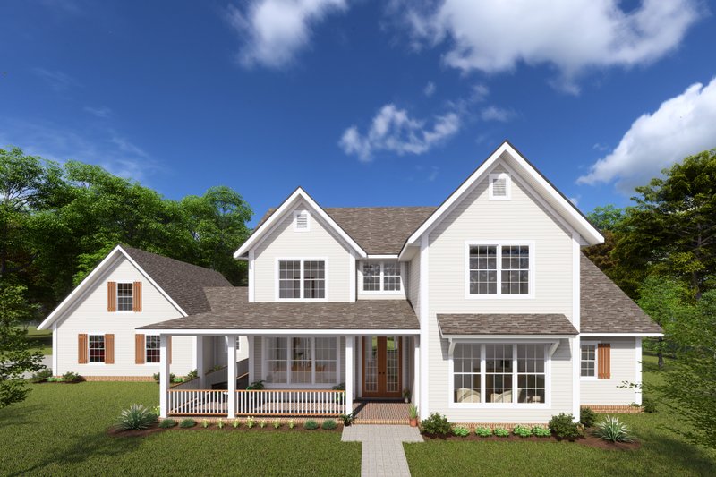 House Blueprint - Farmhouse Exterior - Front Elevation Plan #513-2221