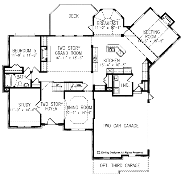 House Plan Design - Traditional Floor Plan - Main Floor Plan #54-219