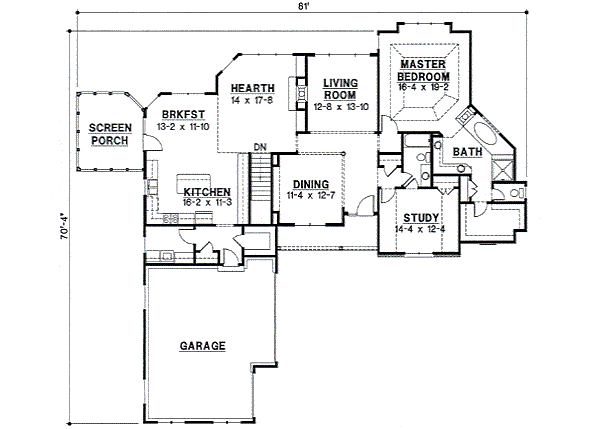 Traditional Floor Plan - Main Floor Plan #67-268