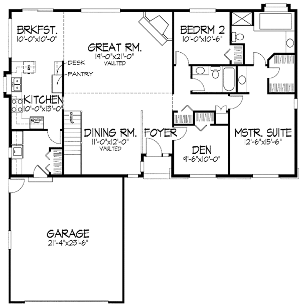 Home Plan - European Floor Plan - Main Floor Plan #51-804