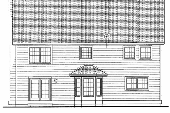 Exterior - Rear Elevation for Country House Plan #72-1047 - 4 bed, 2.5 bath