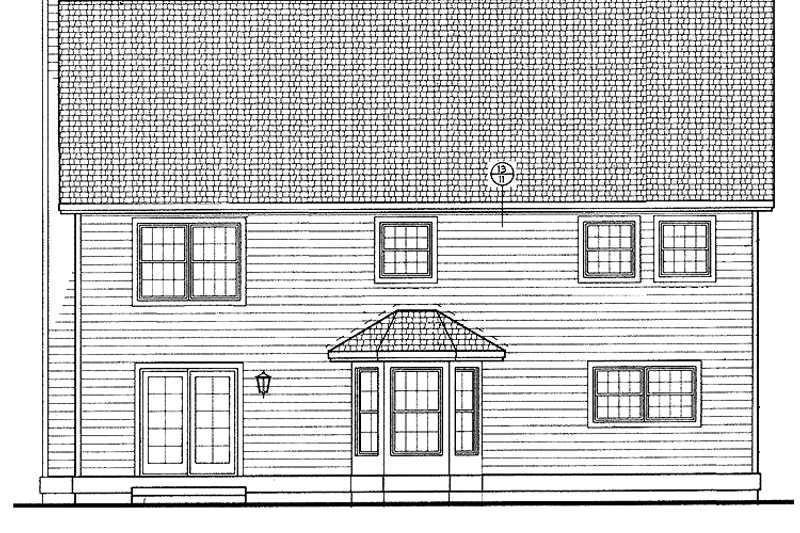 Home Plan - Exterior - Rear Elevation for Country House Plan #72-1047 - 4 bed, 2.5 bath