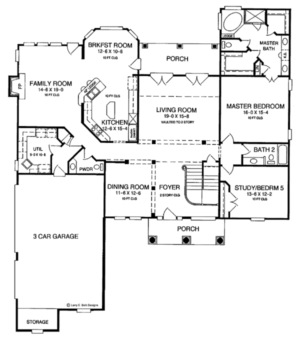 Architectural House Design - Mediterranean Floor Plan - Main Floor Plan #952-96