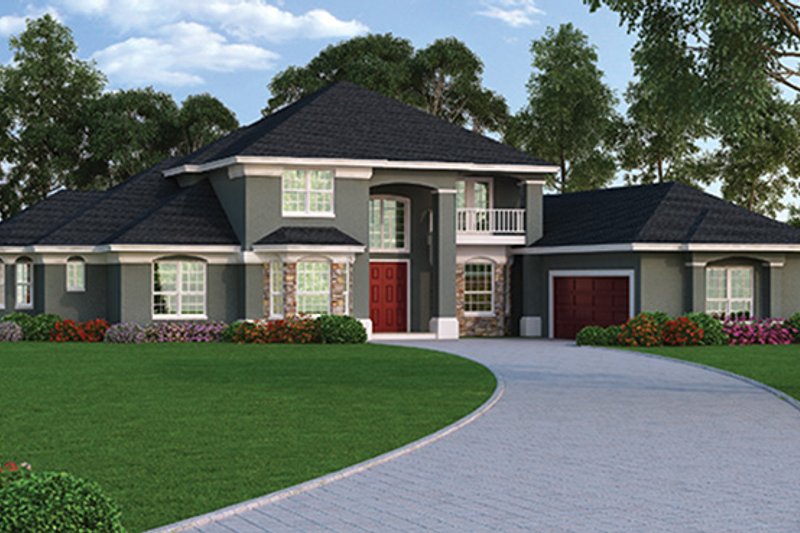 Home Plan - Exterior - Front Elevation for European House Plan #417-813 - 5 bed, 6.5 bath