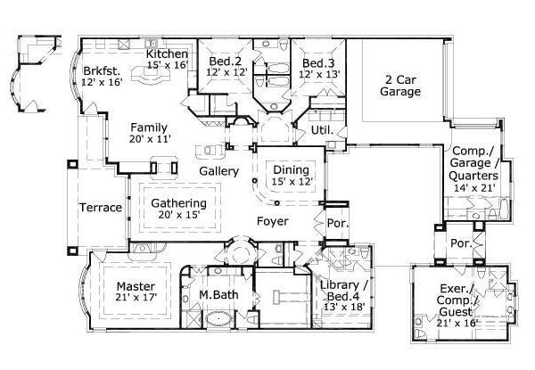 European Floor Plan - Main Floor Plan #411-824