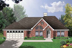 Dream House Plan - Exterior - Front Elevation for Ranch House Plan #40-484 - 3 bed, 2 bath