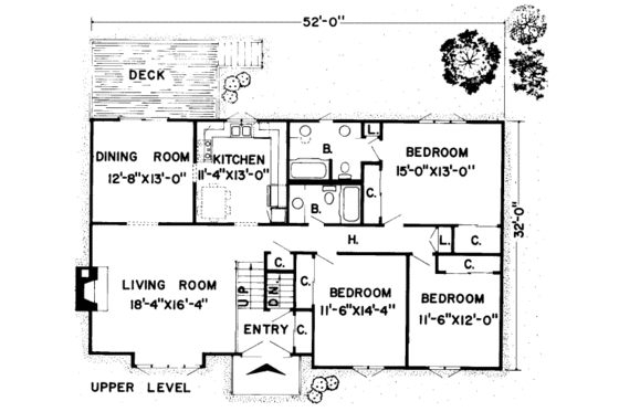 Floor Plan - Main Floor for European House Plan #312-558 - 3 bed, 2.5 bath