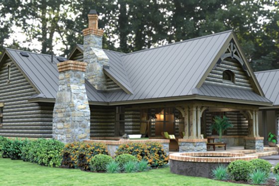 Exterior - Rear Elevation 3 for Bungalow House Plan #120-245 - 3 bed, 2.5 bath