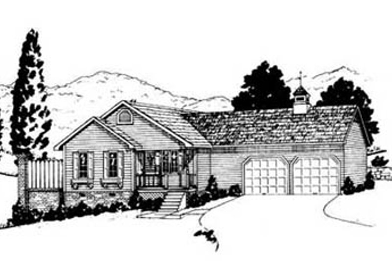 Traditional Style House Plan - 3 Beds 2 Baths 1264 Sq/Ft Plan #36-105