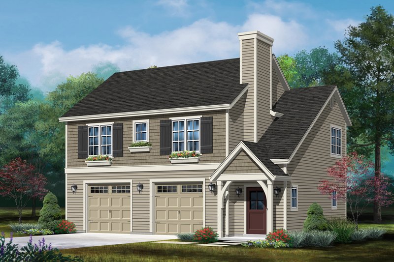 Country Style House Plan - 2 Beds 2.5 Baths 1281 Sq/Ft Plan #22-610