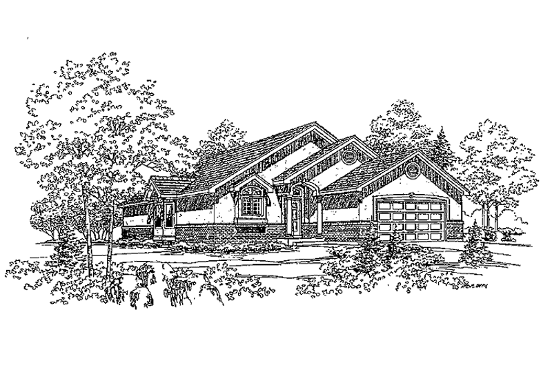 Architectural House Design - Ranch Exterior - Front Elevation Plan #308-261