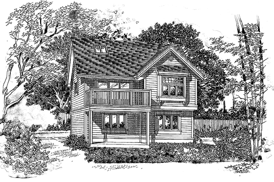 Exterior - Front Elevation 8 for Farmhouse House Plan #47-1079 - 1 bed, 1 bath
