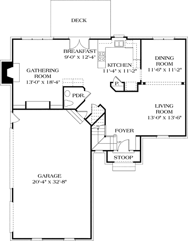 House Plan Design - Traditional Floor Plan - Main Floor Plan #453-343