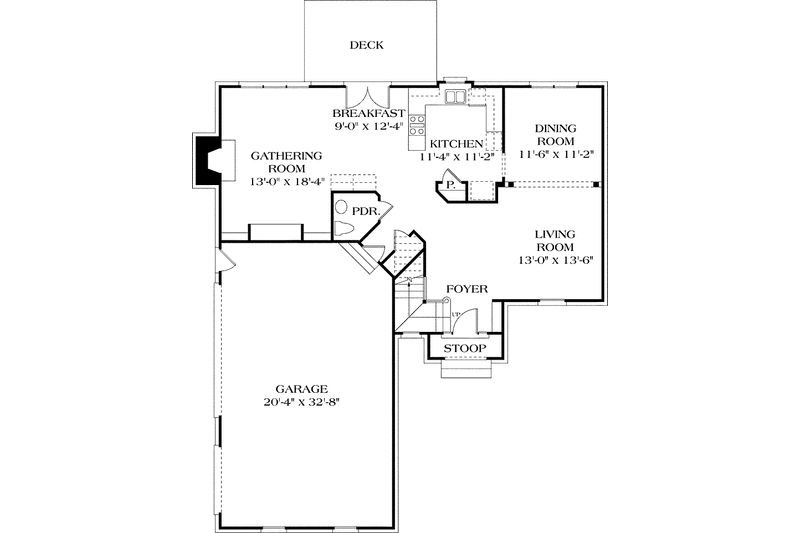 House Blueprint - Floor Plan - Main Floor for Traditional House Plan #453-343 - 4 bed, 2.5 bath