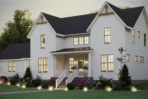 House Blueprint - Farmhouse Exterior - Front Elevation Plan #461-118