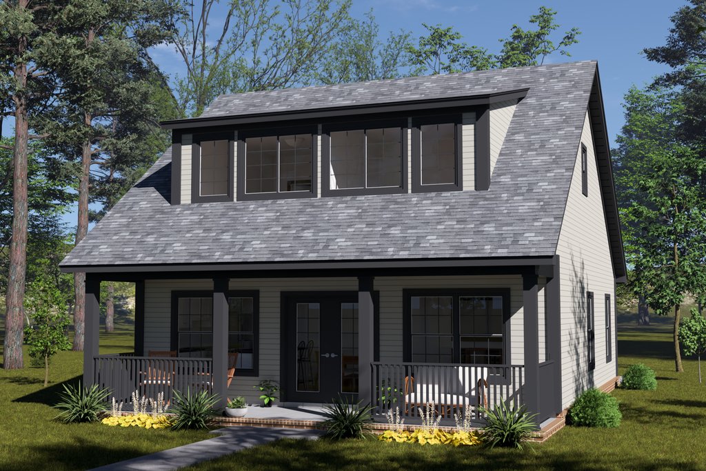 Exterior - Front Elevation 2 for Cottage House Plan #513-2396 - 3 bed, 2.5 bath