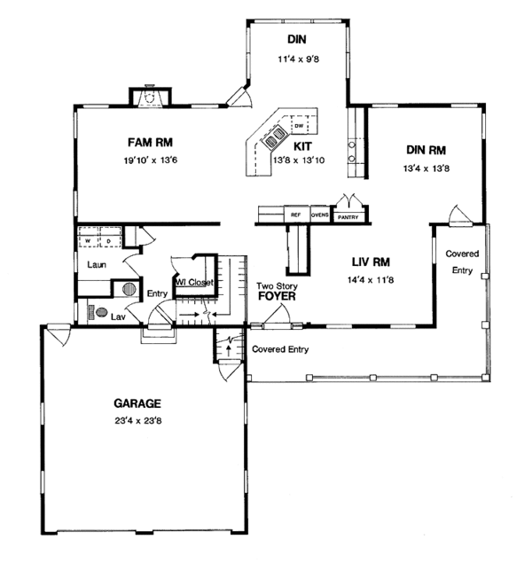 House Design - Country Floor Plan - Main Floor Plan #316-150