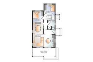 Floor Plan - Main Floor for Contemporary House Plan #23-2603 - 2 bed, 1 bath