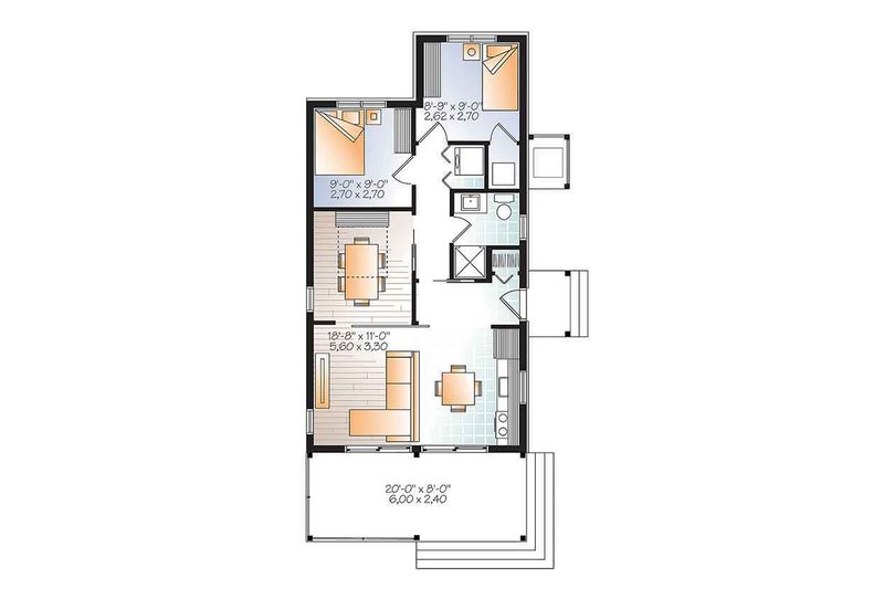 Small House Plan Under 700 Sq Ft