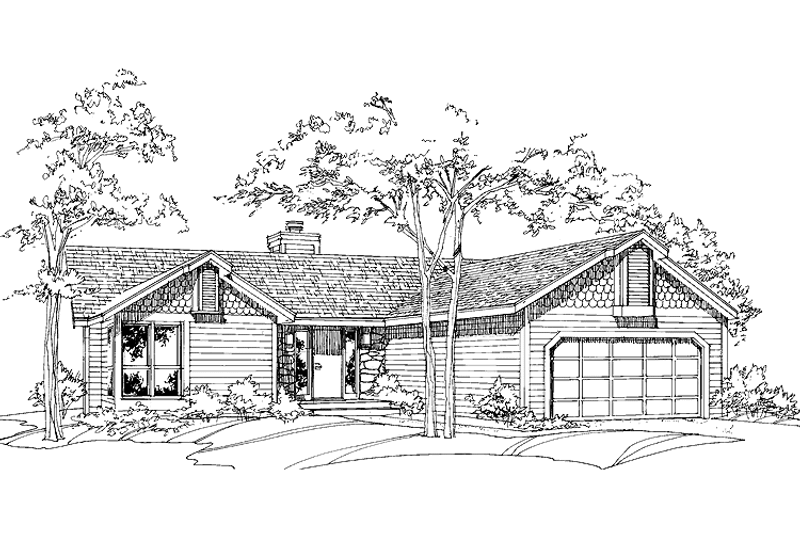 Architectural House Design - Ranch Exterior - Front Elevation Plan #320-666