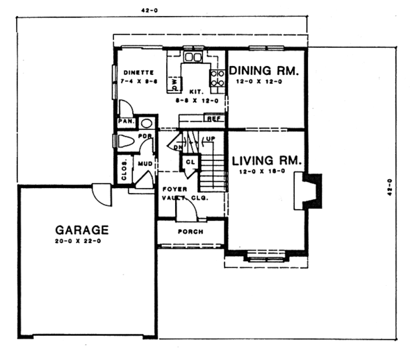 Dream House Plan - Country Floor Plan - Main Floor Plan #1001-131
