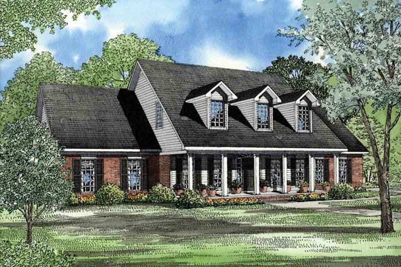 Architectural House Design - Country Exterior - Front Elevation Plan #17-2942