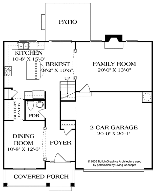 Architectural House Design - Traditional Floor Plan - Main Floor Plan #453-504
