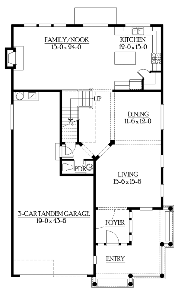 Architectural House Design - Craftsman Floor Plan - Main Floor Plan #132-330