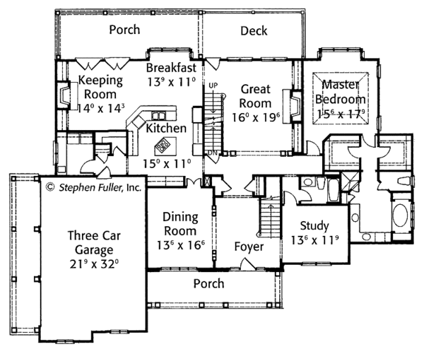 House Design - Country Floor Plan - Main Floor Plan #429-348