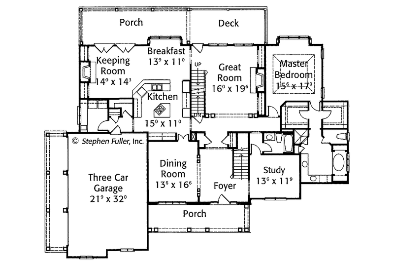 Dream House Plan - Floor Plan - Main Floor for Country House Plan #429-348 - 4 bed, 4 bath