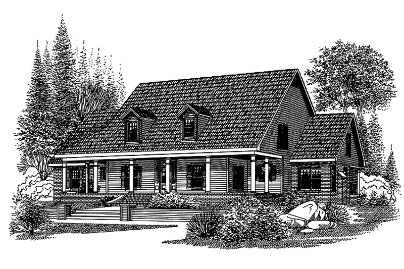House Design - Country Exterior - Front Elevation Plan #15-351