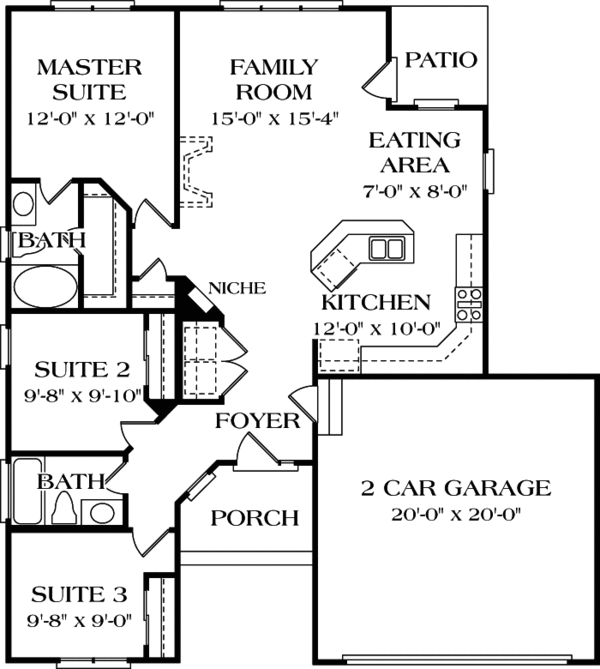 Architectural House Design - Traditional Floor Plan - Main Floor Plan #453-62