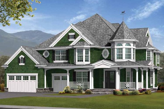 Exterior - Front Elevation 3 for Victorian House Plan #132-476 - 4 bed, 3.5 bath
