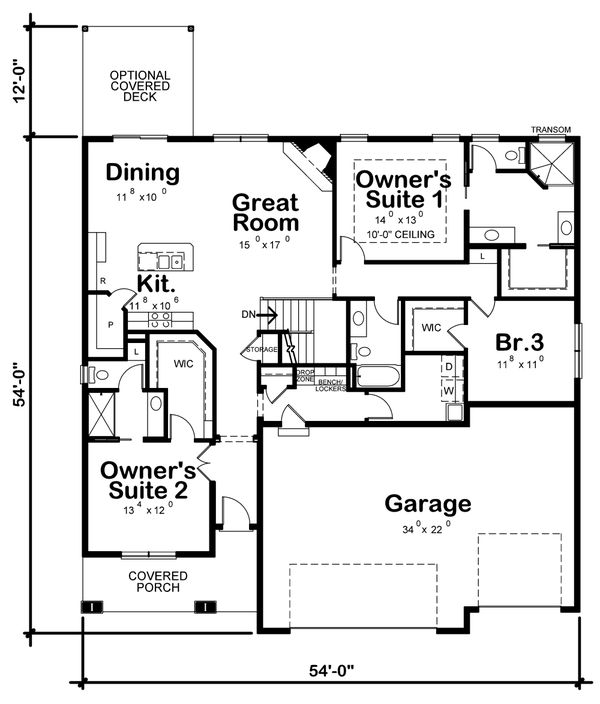 House Blueprint - Farmhouse Floor Plan - Main Floor Plan #20-2351