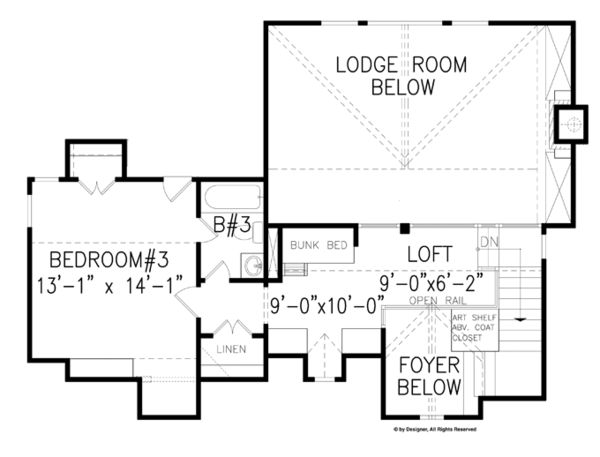 Architectural House Design - Craftsman Floor Plan - Upper Floor Plan #54-370