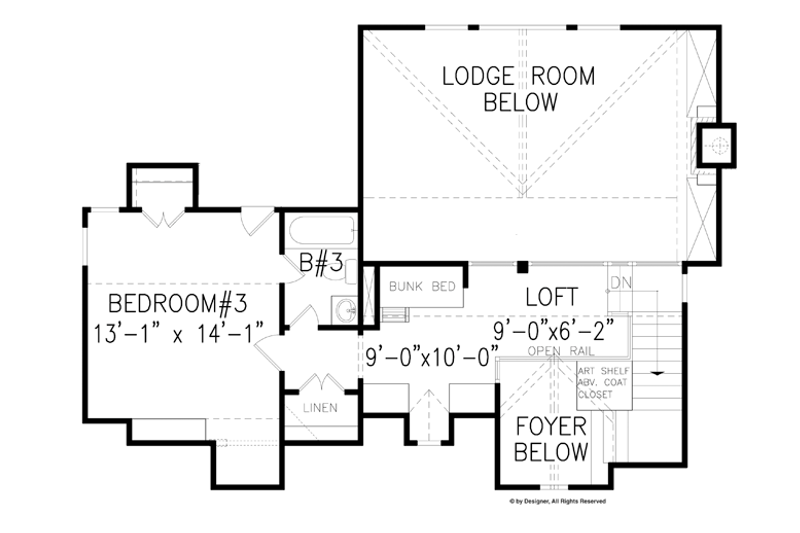Dream House Plan - Floor Plan - Upper Floor for Craftsman House Plan #54-370 - 3 bed, 3 bath