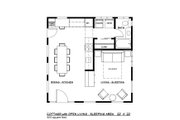 European Style House Plan - 1 Beds 1 Baths 484 Sq/Ft Plan #917-34 
