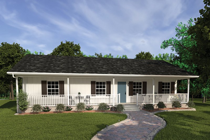 Dream House Plan - Ranch Exterior - Front Elevation Plan #57-160