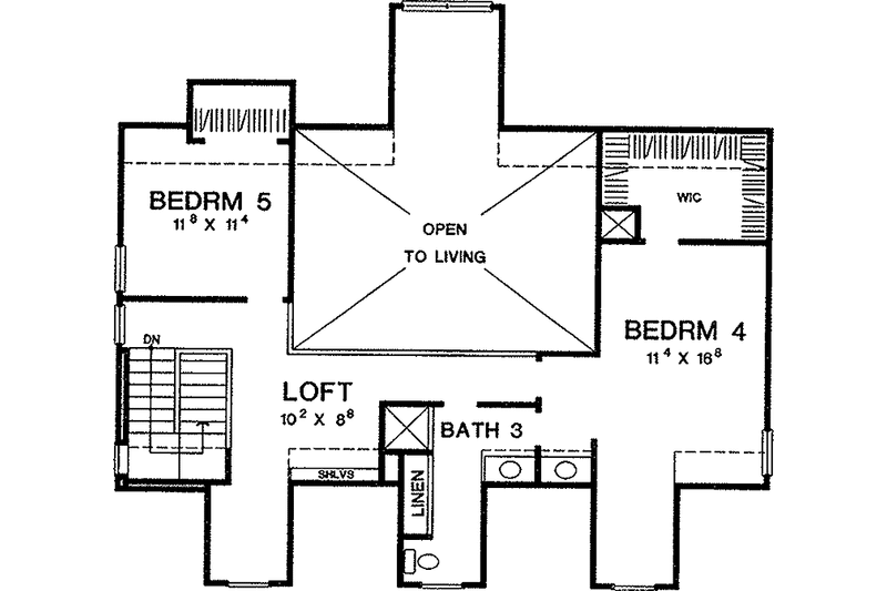 Home Plan - Floor Plan - Upper Floor for Country House Plan #472-246 - 5 bed, 3.5 bath