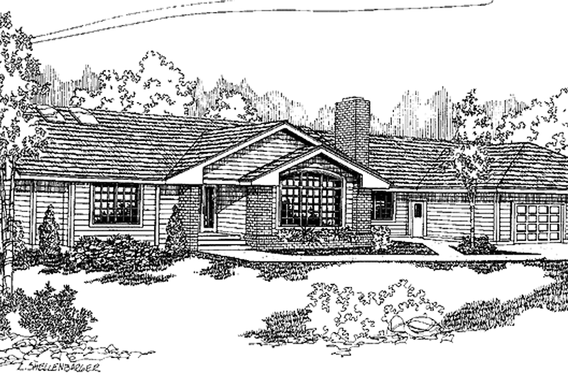 Home Plan - Contemporary Exterior - Front Elevation Plan #60-808