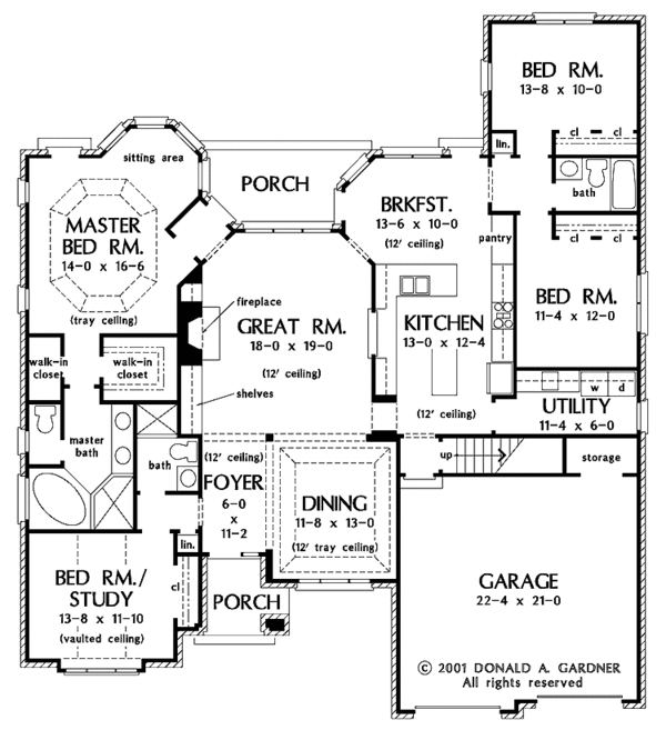House Plan Design - Ranch Floor Plan - Main Floor Plan #929-656