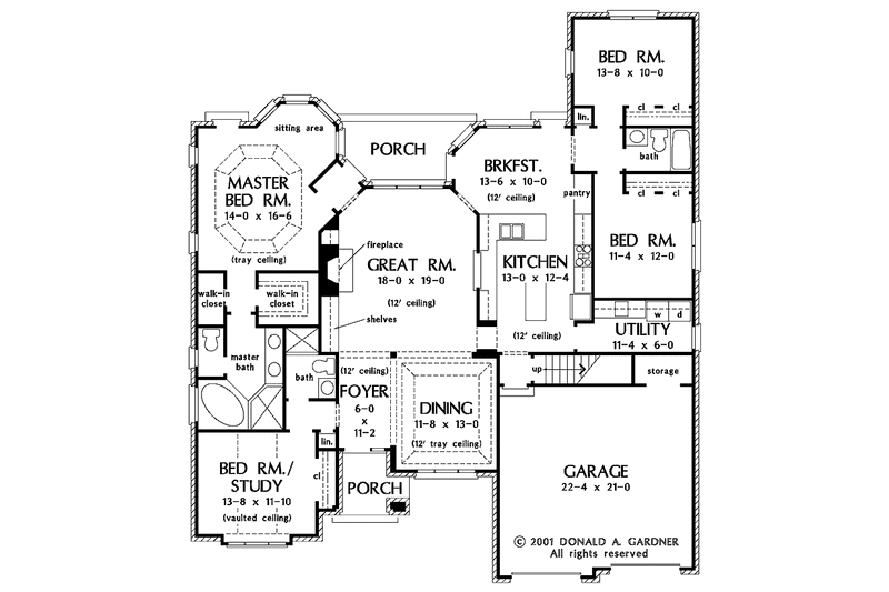 Dream House Plan - Floor Plan - Main Floor for Ranch House Plan #929-656 - 4 bed, 3 bath