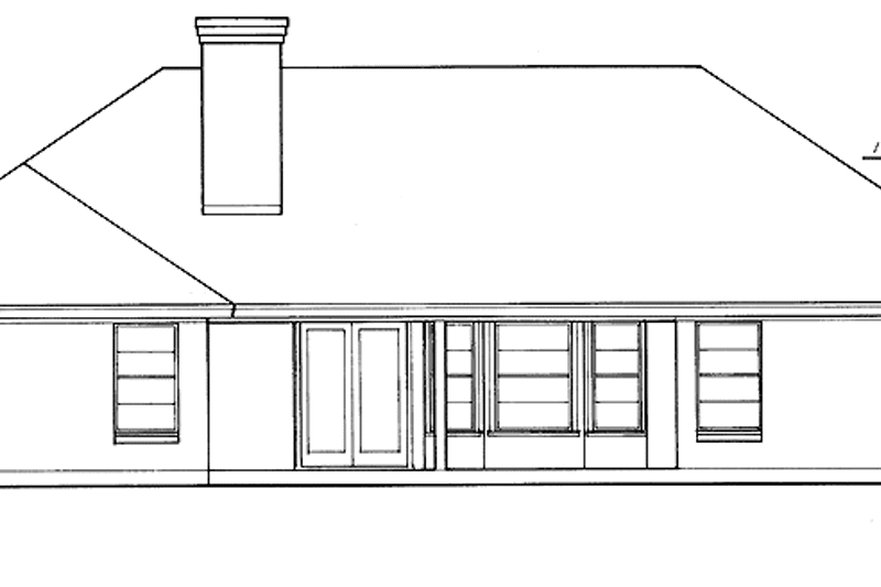 Home Plan - Exterior - Rear Elevation for Traditional House Plan #40-456 - 4 bed, 3 bath