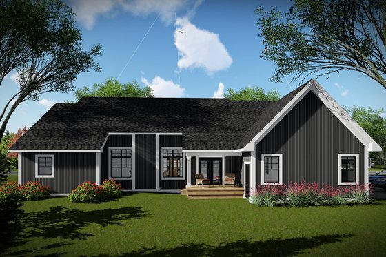 Exterior - Rear Elevation for Craftsman House Plan #70-1493 - 3 bed, 2 bath