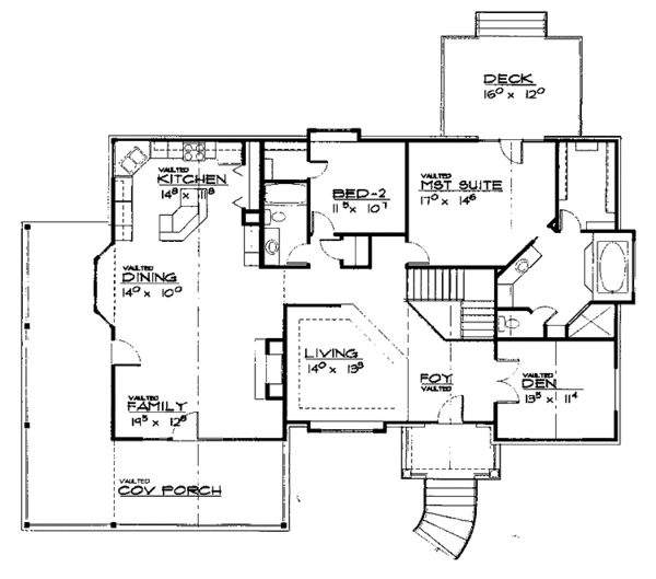 Home Plan - Traditional Floor Plan - Main Floor Plan #308-281